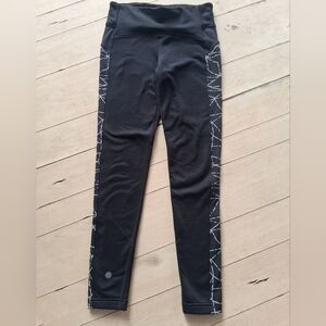 Athleta Kids Black Leggings with White Accents